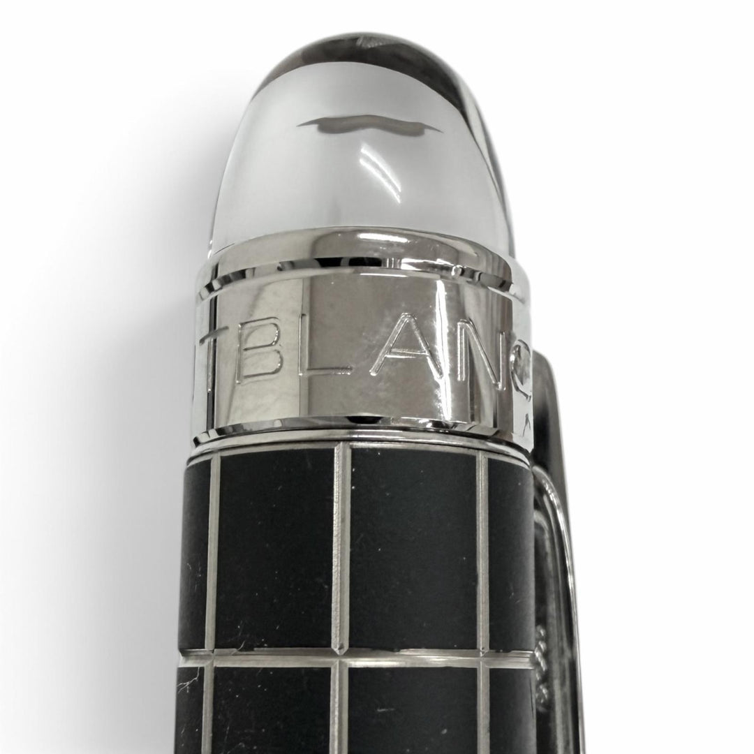 美品□MONTBLANC モンブラン メタルラバー ウィンドウペン ツイスト式 ボールペン シルバー ブラック ドイツ製 メンズ 筆記確認済み