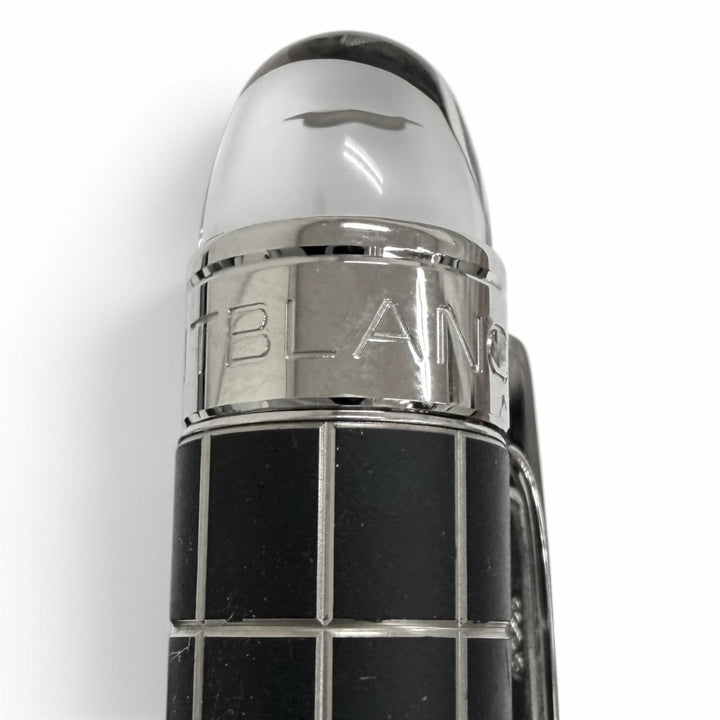 美品□MONTBLANC モンブラン メタルラバー ウィンドウペン ツイスト式 ボールペン シルバー ブラック ドイツ製 メンズ 筆記確認済み