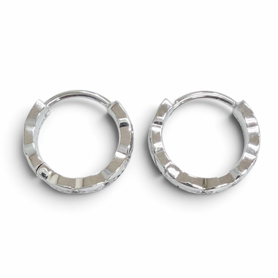 極美品△CHANEL シャネル J13219 ココ クラッシュ コレクション シングル ミニフープ セット 両耳 ダイヤモンド 750 WG ホワイトゴールド