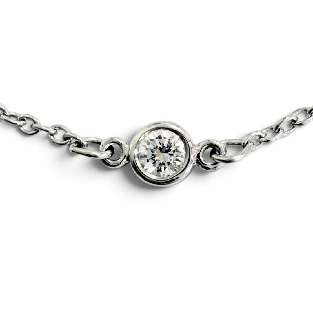 美品△TIFFANY&amp;Co. ティファニー 67721 エルサペレッティ バイザヤード ブレスレット PT950 6Pダイヤモンド プラチナ 重量1.85g オススメ