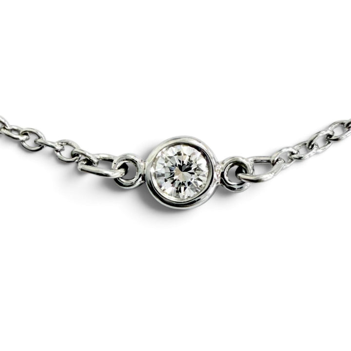 美品△TIFFANY&amp;Co. ティファニー 67721 エルサペレッティ バイザヤード ブレスレット PT950 6Pダイヤモンド プラチナ 重量1.85g オススメ