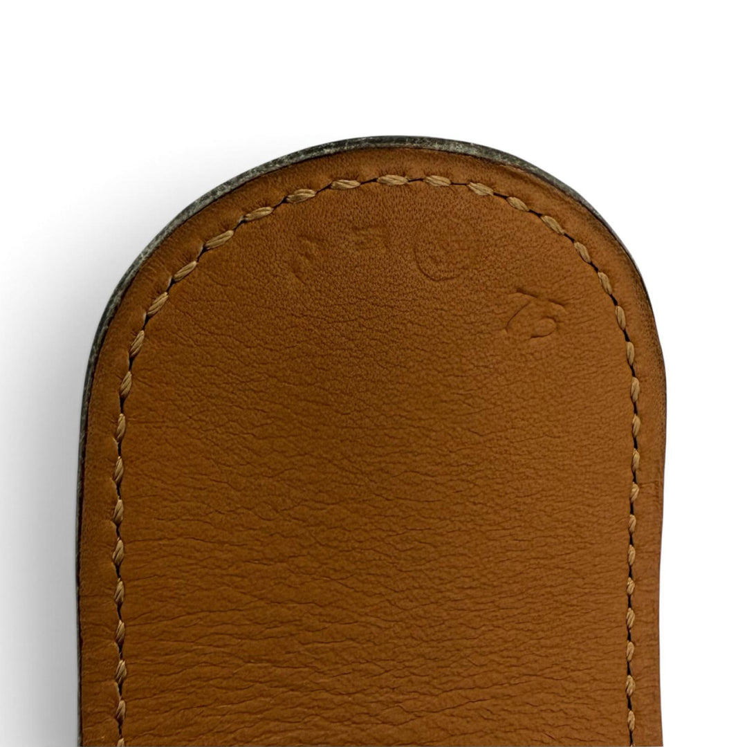 極美品☆HERMES エルメス ヴィンテージ レザー ゴールド金具 バックル ベルト ブラック 75 〇S刻印 レディース