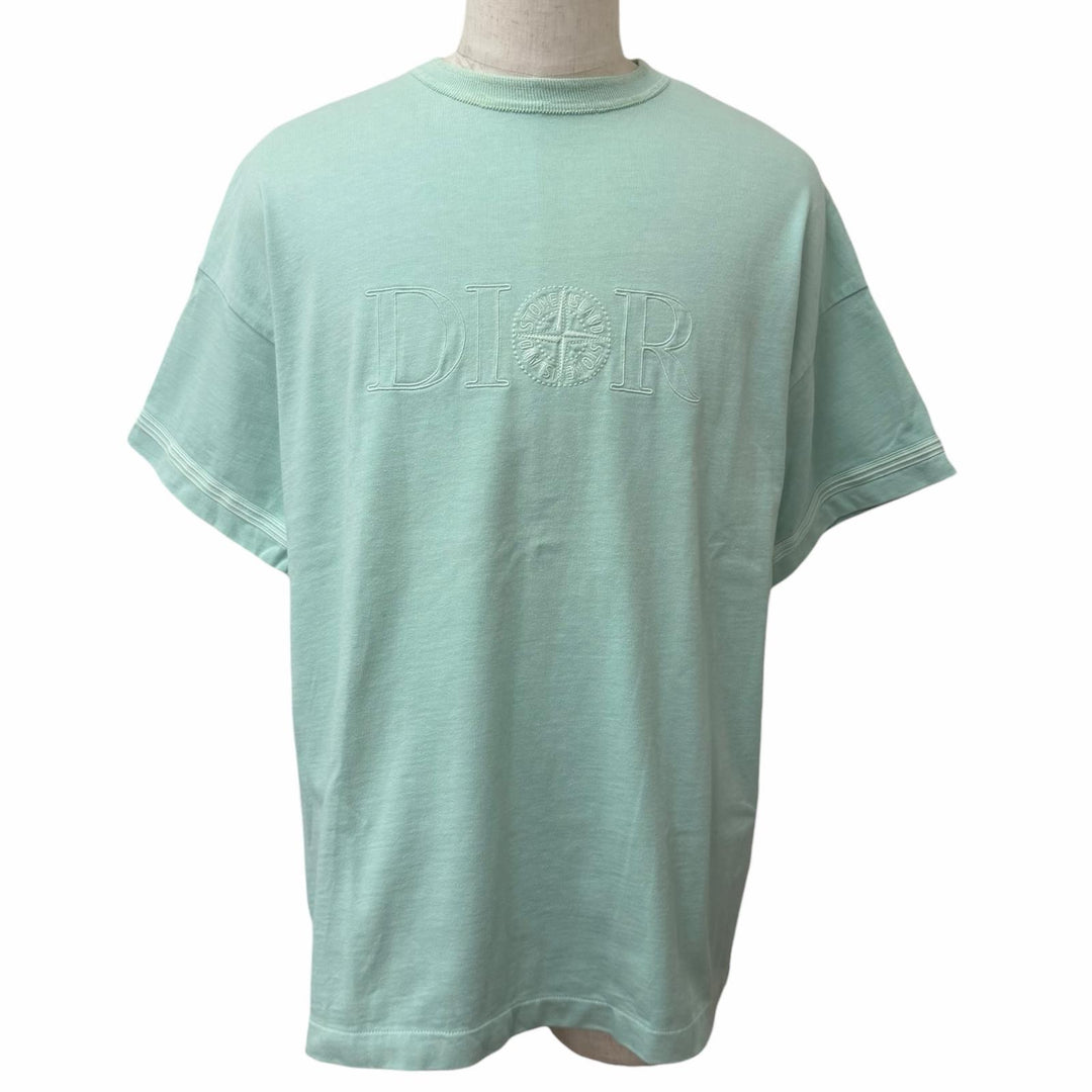 美品□DIOR STONE ISLAND ディオール オム ストーンアイランド 2024年製 493J638A0554 ロゴ刺繍 半袖Ｔシャツ S イタリア製 正規品