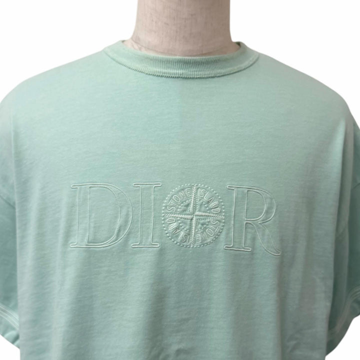 美品□DIOR STONE ISLAND ディオール オム ストーンアイランド 2024年製 493J638A0554 ロゴ刺繍 半袖Ｔシャツ S イタリア製 正規品