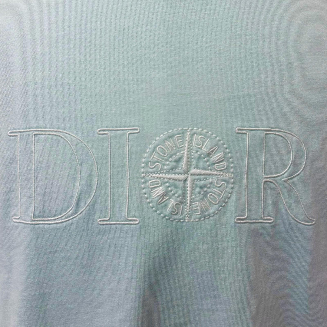美品□DIOR STONE ISLAND ディオール オム ストーンアイランド 2024年製 493J638A0554 ロゴ刺繍 半袖Ｔシャツ S イタリア製 正規品