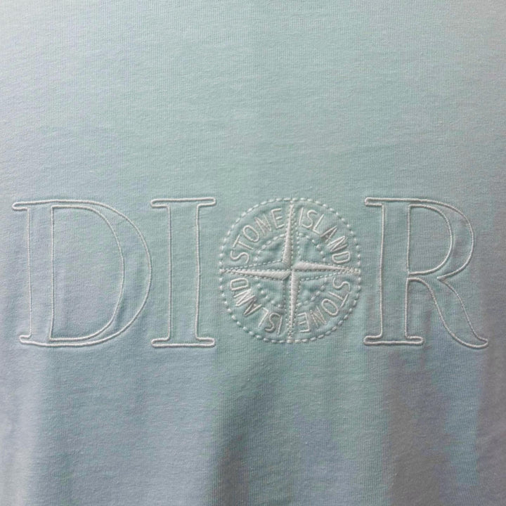 美品□DIOR STONE ISLAND ディオール オム ストーンアイランド 2024年製 493J638A0554 ロゴ刺繍 半袖Ｔシャツ S イタリア製 正規品
