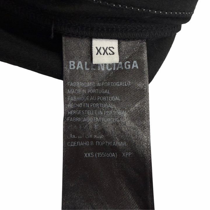極美品□BALENCIAGA バレンシアガ 2025年製 837515 ロゴ刺繍 サイドライン トラックパンツ ブラック XXS ポルトガル製 正規品 メンズ