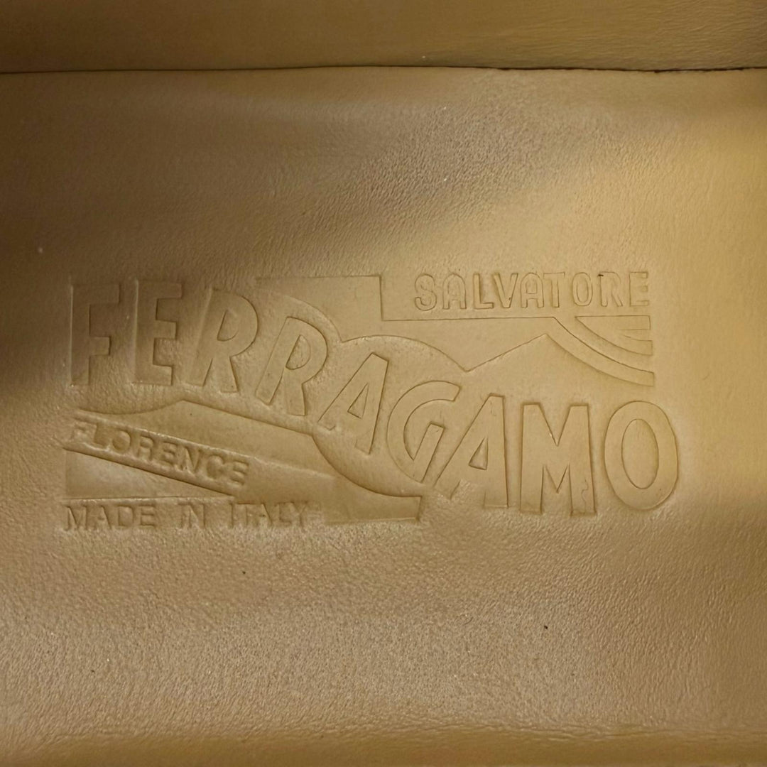 未使用品□Salvatore Ferragamo サルヴァトーレフェラガモ レザー ダブルガンチーニ ローファー ブラック 7 EE イタリア製 箱・保存袋付