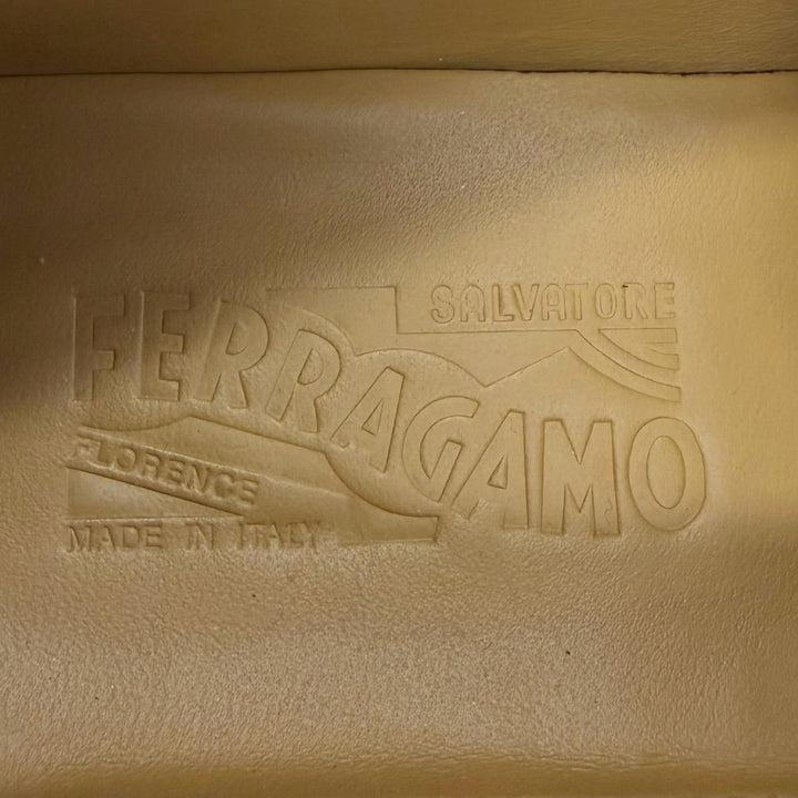 未使用品□Salvatore Ferragamo サルヴァトーレフェラガモ レザー ダブルガンチーニ ローファー ブラック 7 EE イタリア製 箱・保存袋付