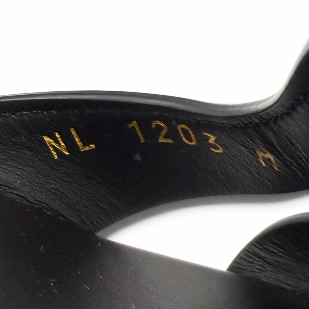 未使用品★LOUIS VUITTON ルイヴィトン 2023年製 1ABP09 LVイソラ ミュール レザー サンダル ブラック IT 38 イタリア製 保存袋付き