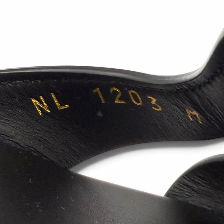 未使用品★LOUIS VUITTON ルイヴィトン 2023年製 1ABP09 LVイソラ ミュール レザー サンダル ブラック IT 38 イタリア製 保存袋付き