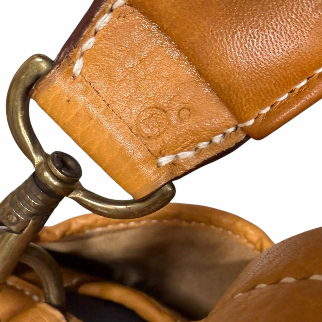 美品□HERMES エルメス ヴィンテージ レザー ゴルフバッグ キャディバッグ 希少 ネイビー ライトブラウン フランス製 メンズ