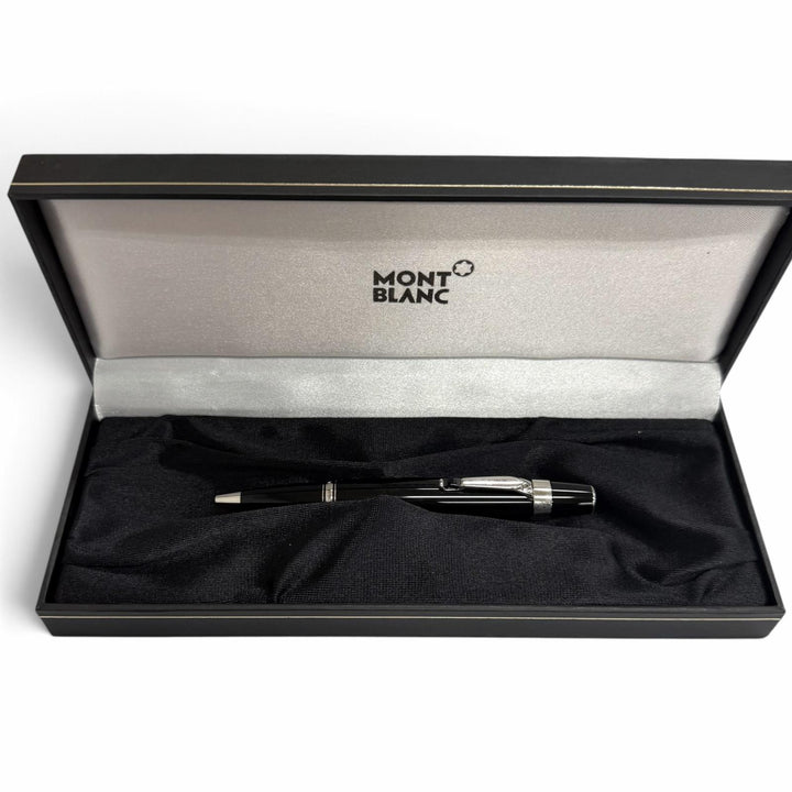 極美品□MONTBLANC モンブラン BOHEME ボエム ブラックジェムストーン ボールペン ブラック シルバー ドイツ製 メンズ 筆記確認済み