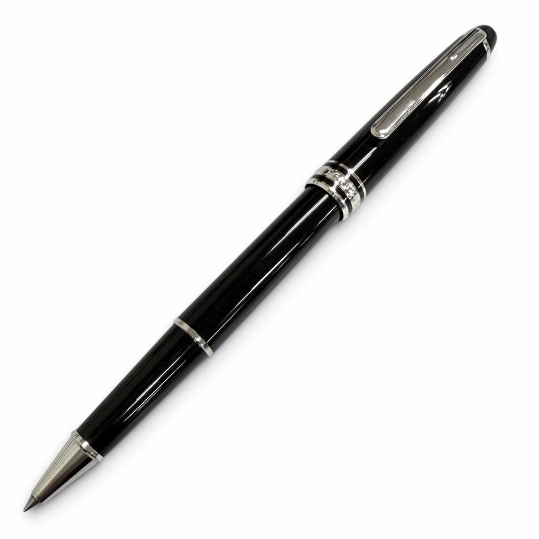 極美品□MONTBLANC モンブラン プラチナライン ローラーボール キャップ式 ボールペン ブラック シルバー ドイツ製 メンズ 筆記確認済