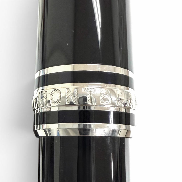 極美品□MONTBLANC モンブラン プラチナライン ローラーボール キャップ式 ボールペン ブラック シルバー ドイツ製 メンズ 筆記確認済