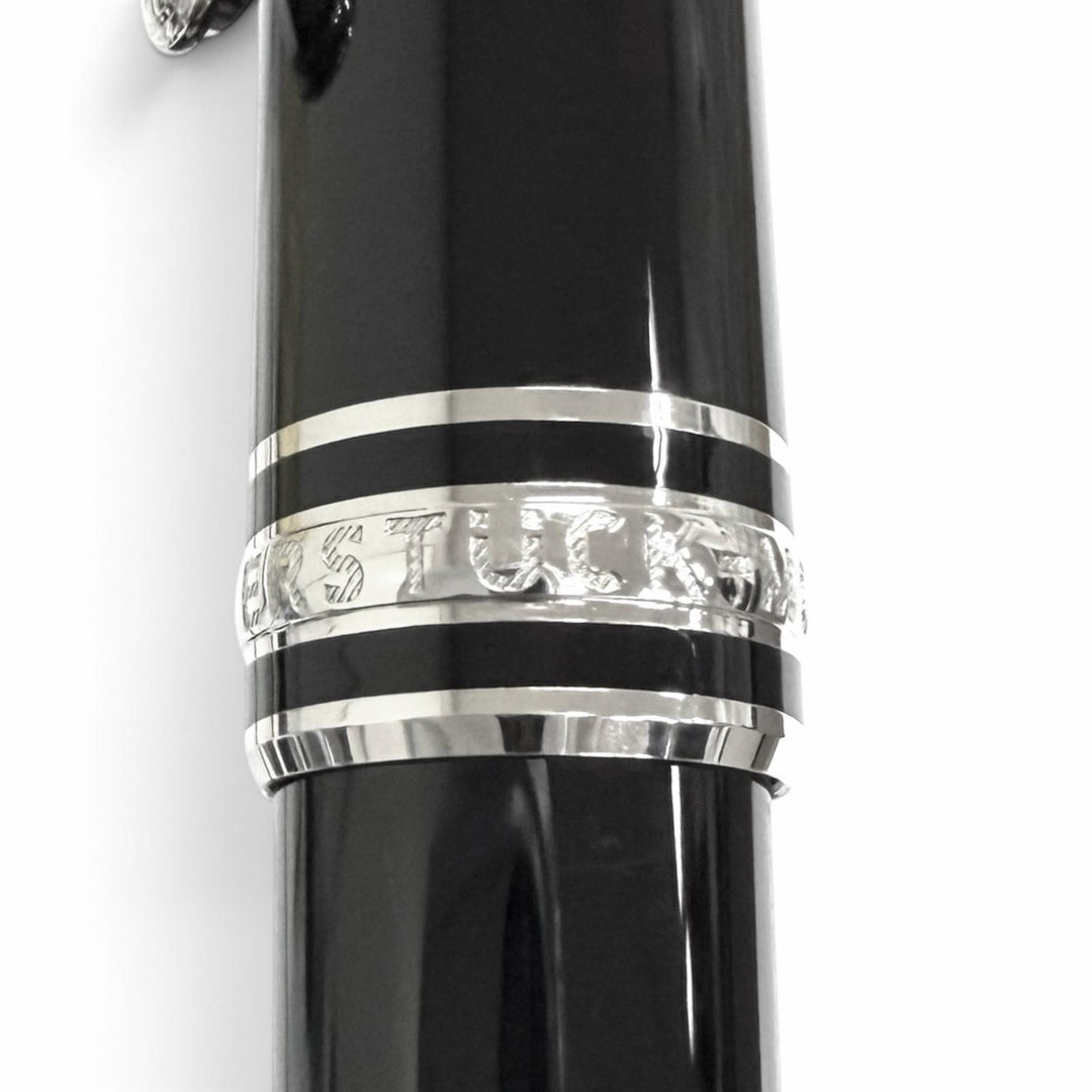 極美品□MONTBLANC モンブラン プラチナライン ローラーボール キャップ式 ボールペン ブラック シルバー ドイツ製 メンズ 筆記確認済