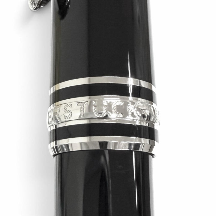 極美品□MONTBLANC モンブラン プラチナライン ローラーボール キャップ式 ボールペン ブラック シルバー ドイツ製 メンズ 筆記確認済