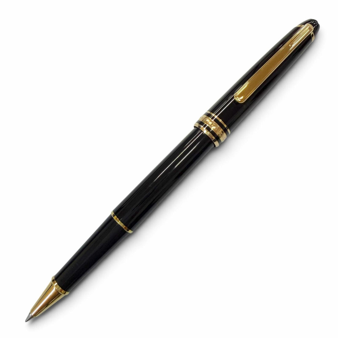 極美品▼MONTBLANC モンブラン マイスターシュテュック クラシック ホワイトスター ローラーボール ボールペン ブラック ゴールド 筆記◎