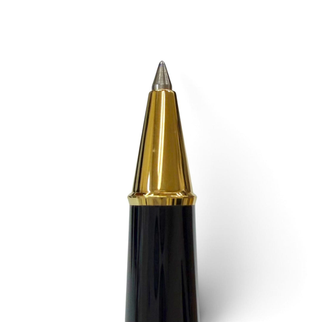 極美品▼MONTBLANC モンブラン マイスターシュテュック クラシック ホワイトスター ローラーボール ボールペン ブラック ゴールド 筆記◎