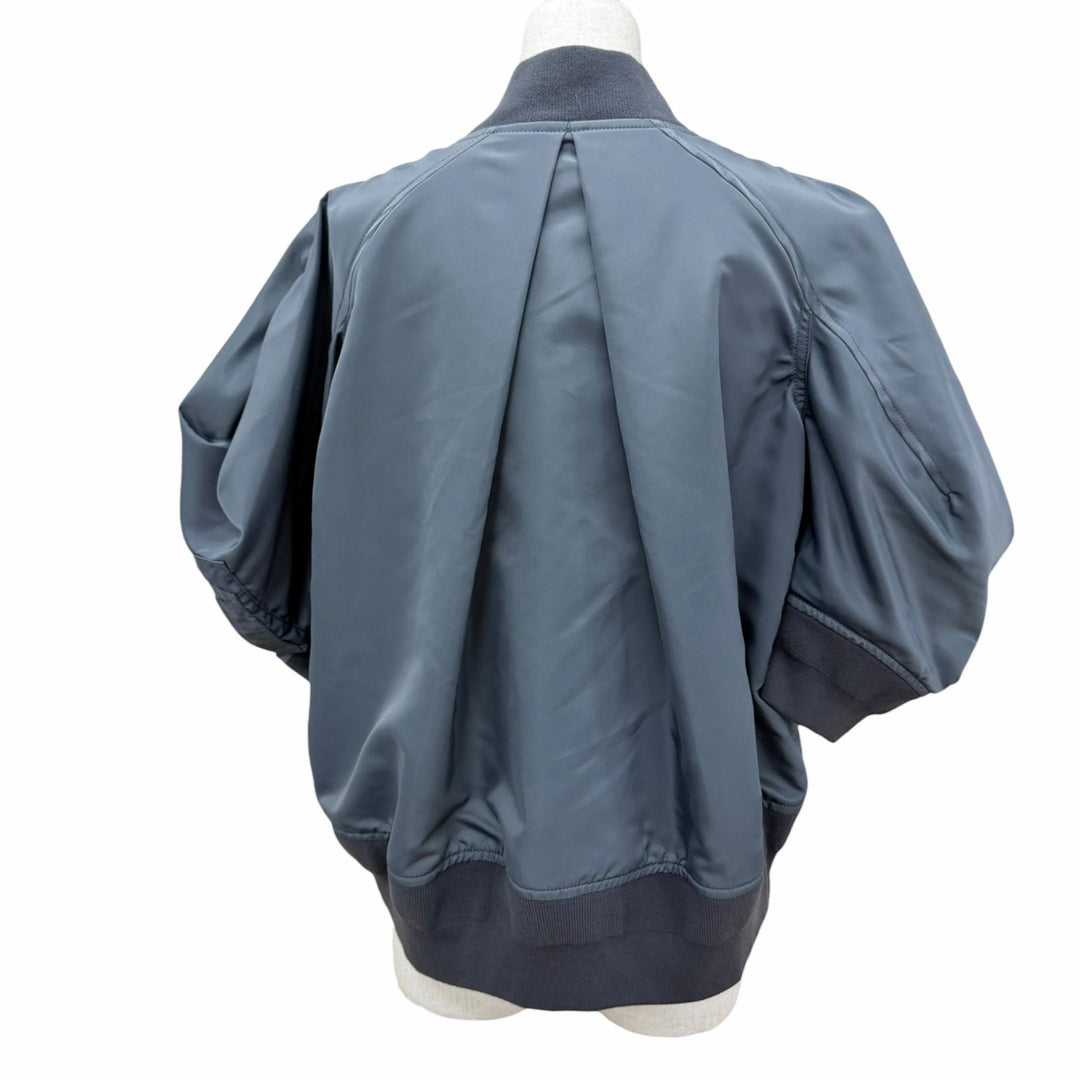 極美品☆Sacai サカイ 25-07672 Nylon Twill Blouson 中綿入り ZIP UP ボンバージャケット グレー系 1 日本製 正規品 レディース