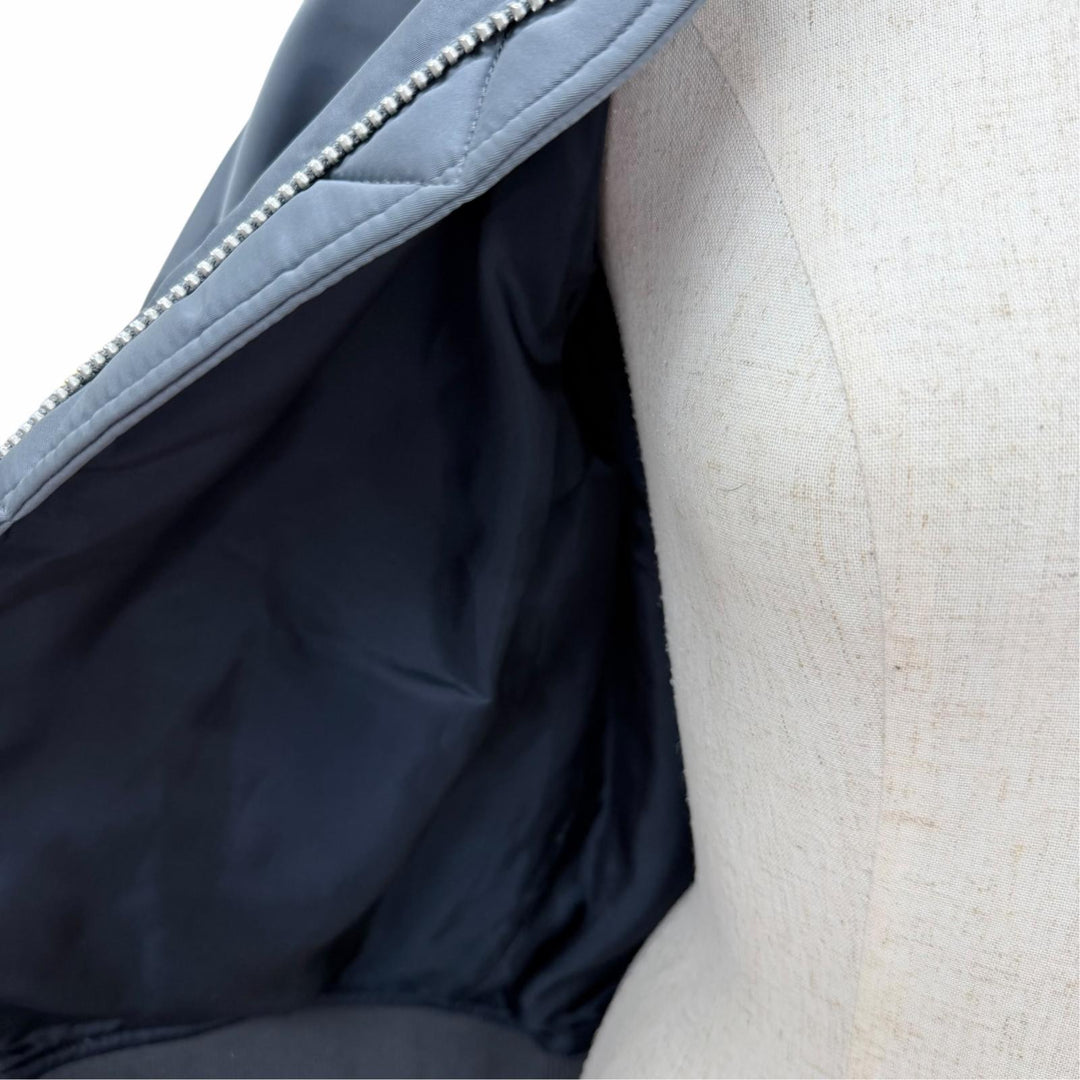 極美品☆Sacai サカイ 25-07672 Nylon Twill Blouson 中綿入り ZIP UP ボンバージャケット グレー系 1 日本製 正規品 レディース