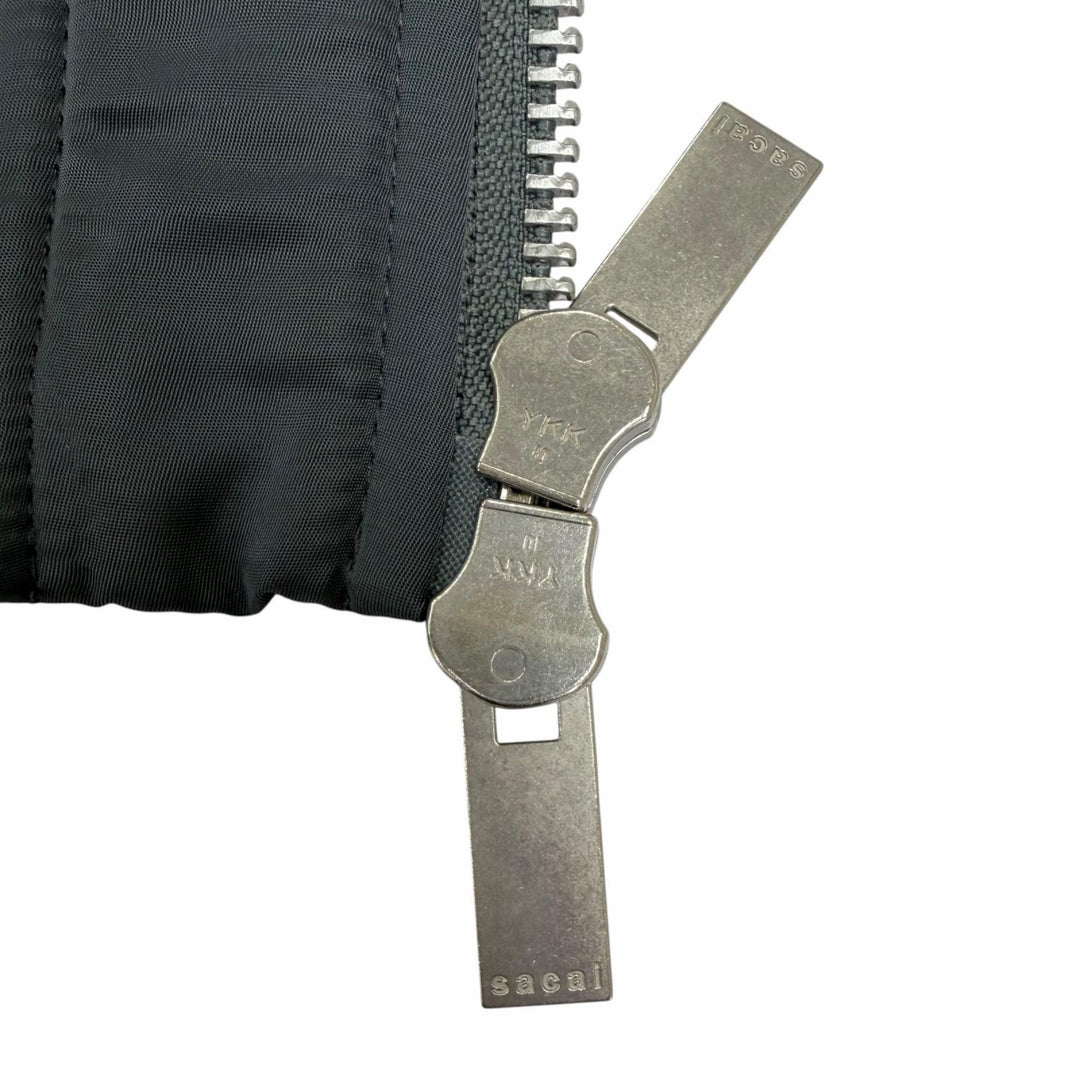 極美品☆Sacai サカイ 25-07672 Nylon Twill Blouson 中綿入り ZIP UP ボンバージャケット グレー系 1 日本製 正規品 レディース