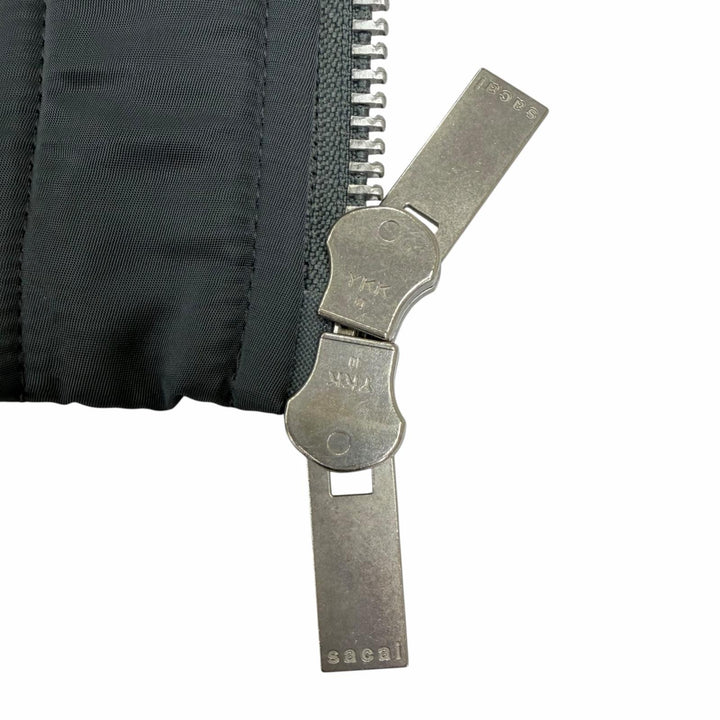 極美品☆Sacai サカイ 25-07672 Nylon Twill Blouson 中綿入り ZIP UP ボンバージャケット グレー系 1 日本製 正規品 レディース