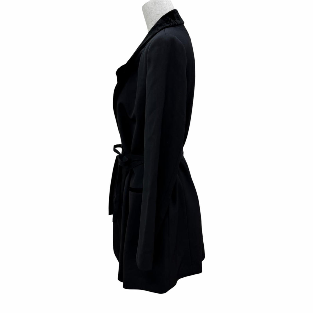 未使用品☆Jean Paul Gaultier FEMME ジャンポールゴルチエファム ウール100％ ベルベット切替デザイン ジャケット ブラック 40 正規品
