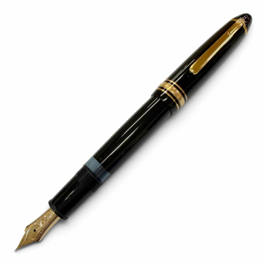 極美品▼MONTBLANC モンブラン マイスターシュテュック 146 ペン先14K EFニブ ホワイトスター 万年筆 ブラック ゴールド ドイツ製