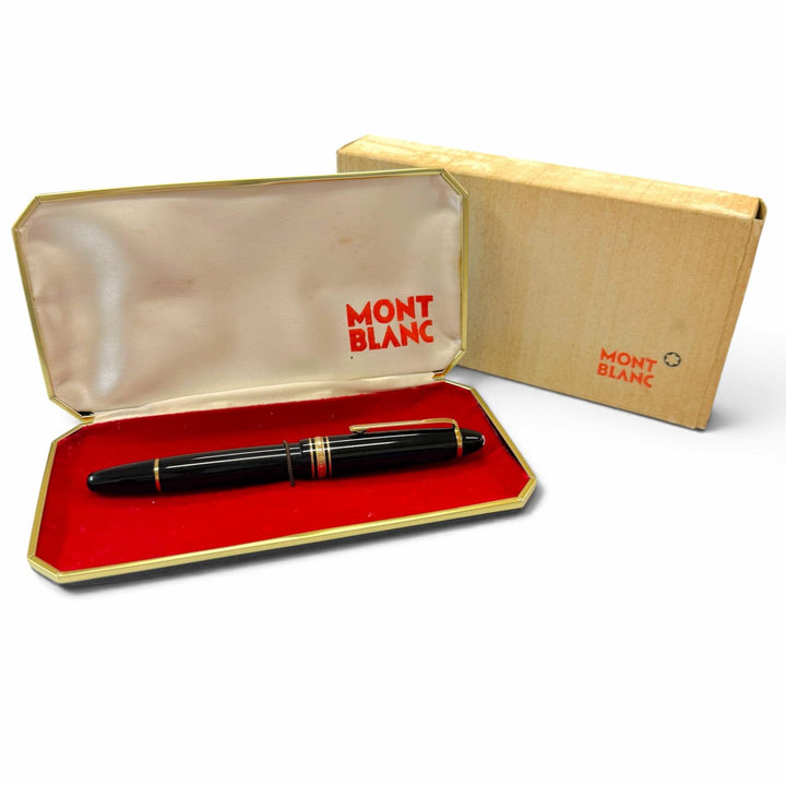 極美品▼MONTBLANC モンブラン マイスターシュテュック 146 ペン先14K EFニブ ホワイトスター 万年筆 ブラック ゴールド ドイツ製