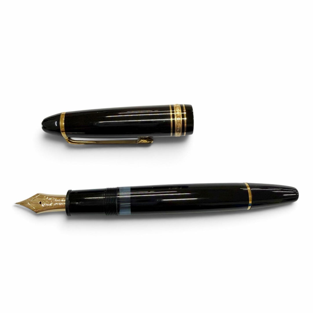 極美品▼MONTBLANC モンブラン マイスターシュテュック 146 ペン先14K EFニブ ホワイトスター 万年筆 ブラック ゴールド ドイツ製