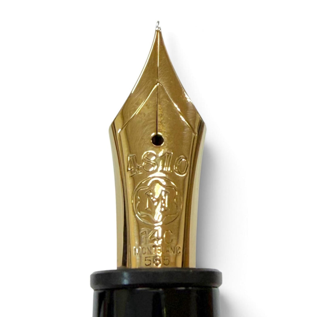 極美品▼MONTBLANC モンブラン マイスターシュテュック 146 ペン先14K EFニブ ホワイトスター 万年筆 ブラック ゴールド ドイツ製