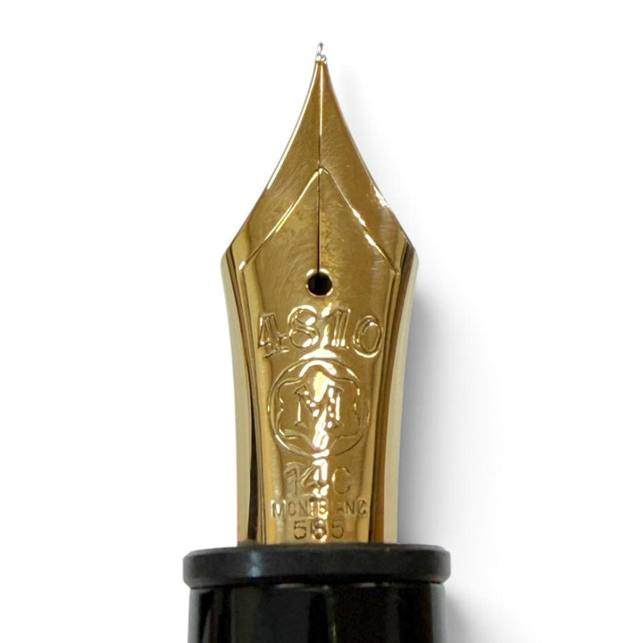 極美品▼MONTBLANC モンブラン マイスターシュテュック 146 ペン先14K EFニブ ホワイトスター 万年筆 ブラック ゴールド ドイツ製