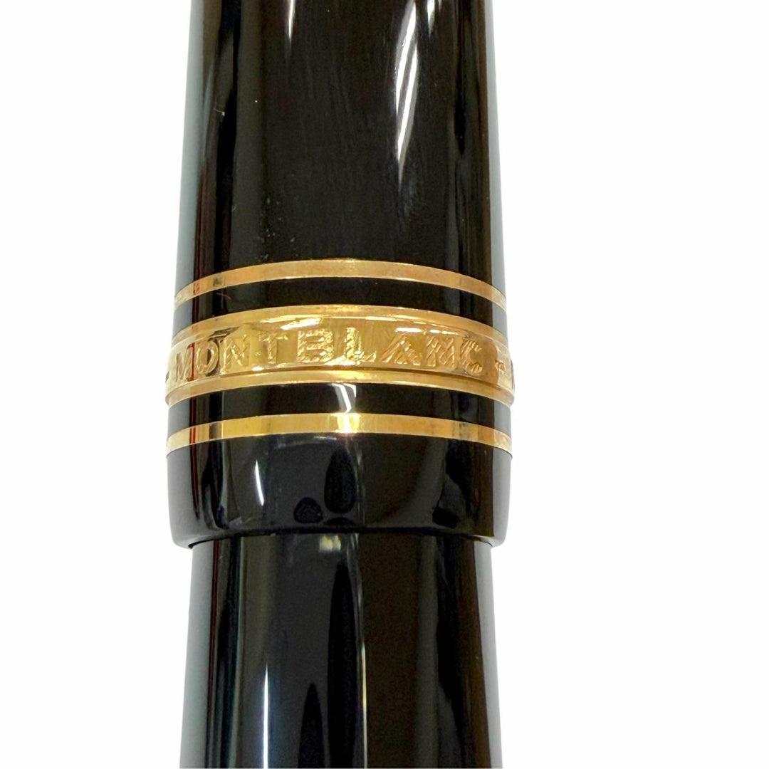 極美品▼MONTBLANC モンブラン マイスターシュテュック 146 ペン先14K EFニブ ホワイトスター 万年筆 ブラック ゴールド ドイツ製