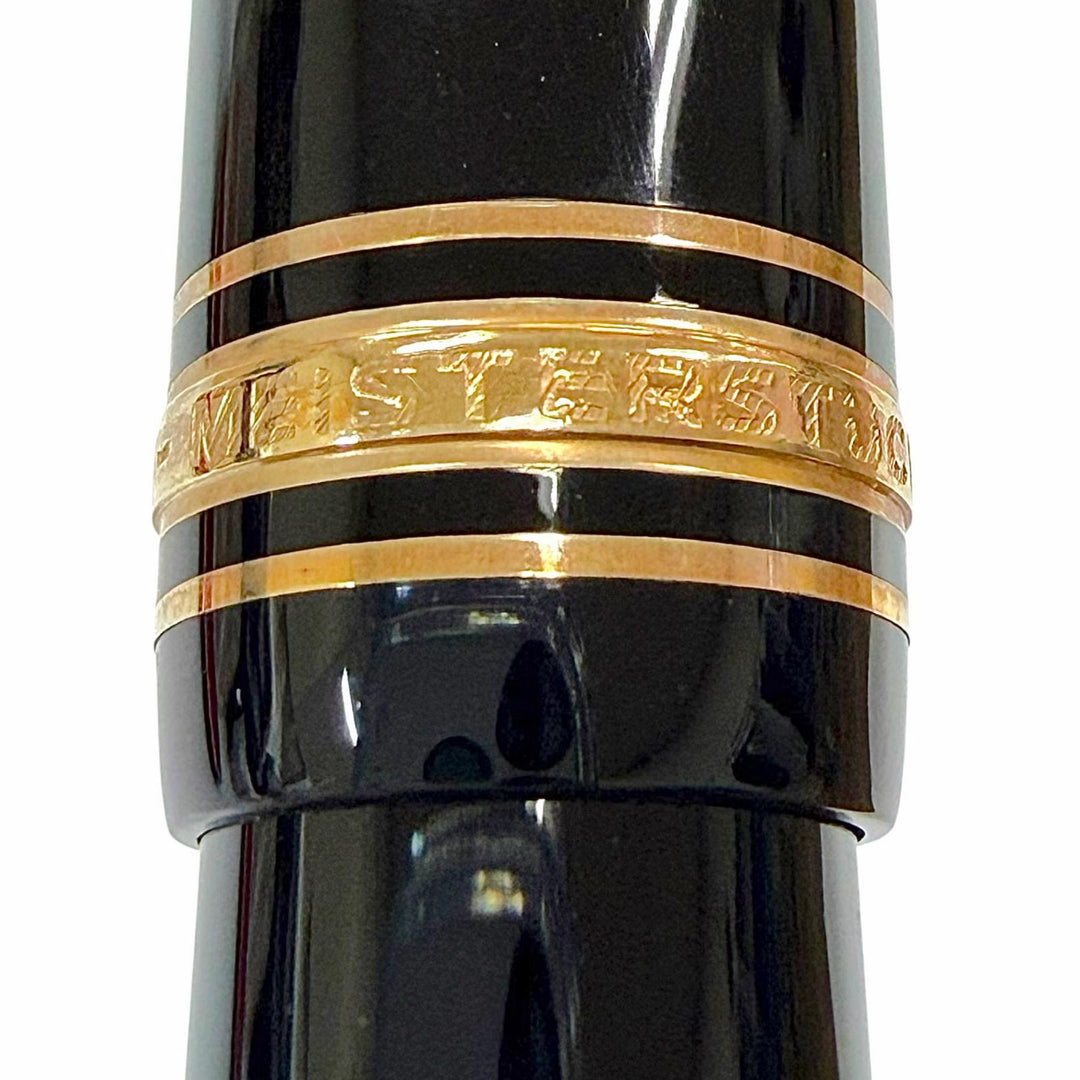 極美品▼MONTBLANC モンブラン マイスターシュテュック 146 ペン先14K EFニブ ホワイトスター 万年筆 ブラック ゴールド ドイツ製