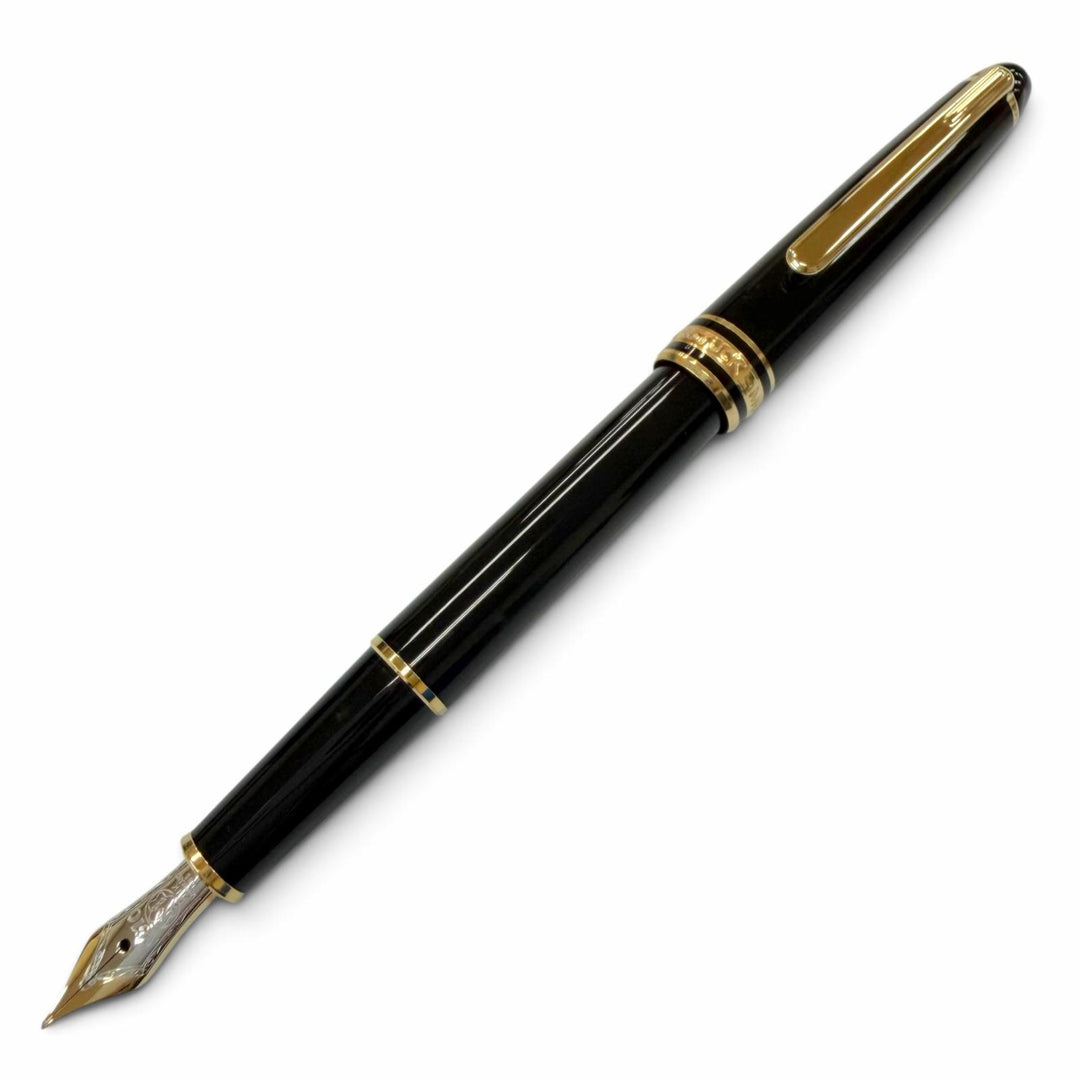 極美品▼MONTBLANC モンブラン マイスターシュテュック クラシック ペン先14K Fニブ ホワイトスター 万年筆 ブラック ゴールド ドイツ製