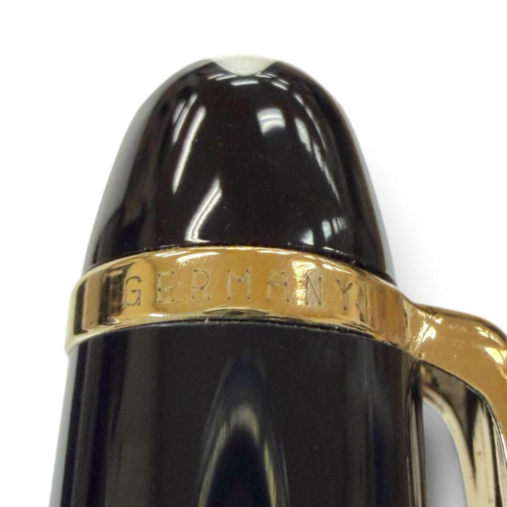 極美品▼MONTBLANC モンブラン マイスターシュテュック クラシック ペン先14K Fニブ ホワイトスター 万年筆 ブラック ゴールド ドイツ製