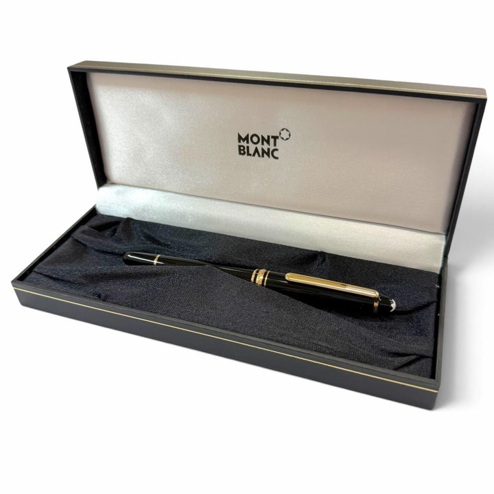 極美品▼MONTBLANC モンブラン マイスターシュテュック クラシック ペン先14K Fニブ ホワイトスター 万年筆 ブラック ゴールド ドイツ製