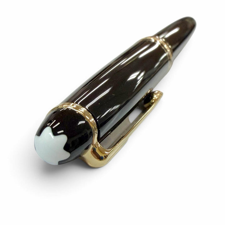 極美品▼MONTBLANC モンブラン マイスターシュテュック クラシック ペン先14K Fニブ ホワイトスター 万年筆 ブラック ゴールド ドイツ製