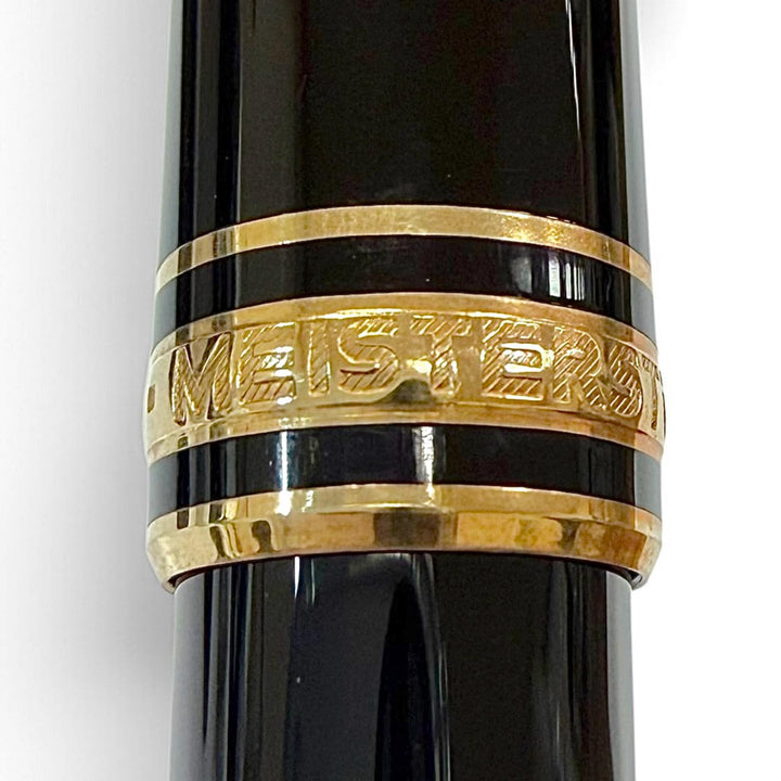 極美品▼MONTBLANC モンブラン マイスターシュテュック クラシック ペン先14K Fニブ ホワイトスター 万年筆 ブラック ゴールド ドイツ製