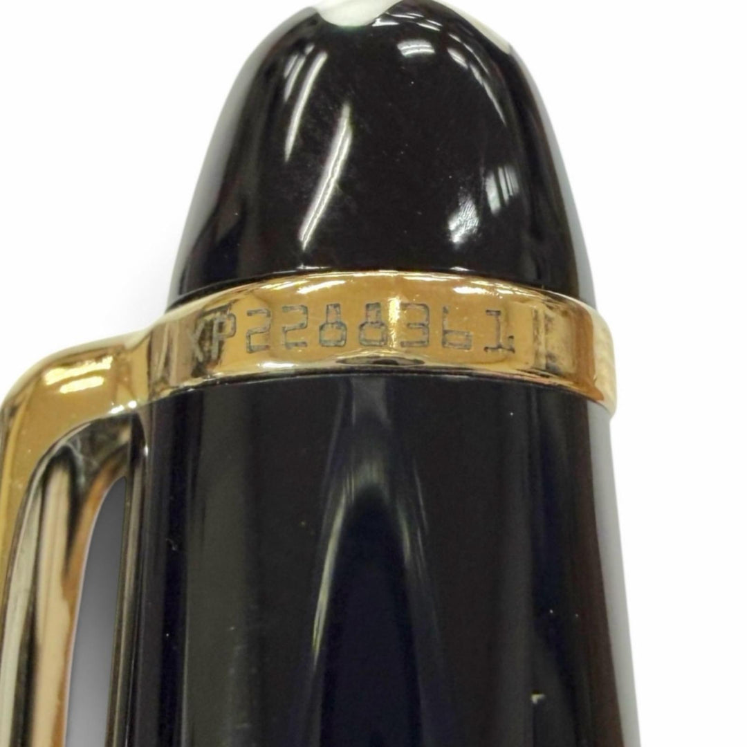 極美品▼MONTBLANC モンブラン マイスターシュテュック クラシック ペン先14K Fニブ ホワイトスター 万年筆 ブラック ゴールド ドイツ製