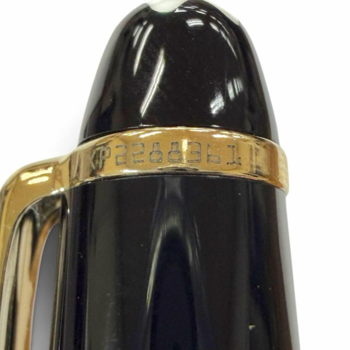 極美品▼MONTBLANC モンブラン マイスターシュテュック クラシック ペン先14K Fニブ ホワイトスター 万年筆 ブラック ゴールド ドイツ製