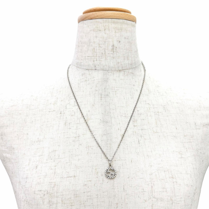 美品△GUCCI グッチ 455535 AG925 インターロッキングG アラベスク チェーンネックレス アクセサリー シルバー 伊製 重量7.4g レディース