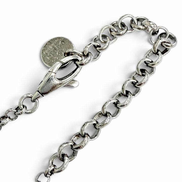 美品△GUCCI グッチ 455535 AG925 インターロッキングG アラベスク チェーンネックレス アクセサリー シルバー 伊製 重量7.4g レディース