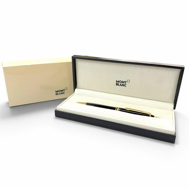 極美品▼MONTBLANC モンブラン マイスターシュテュック クラシック ホワイトスター ツイスト式 ボールペン ブラック ゴールド 筆記確認済