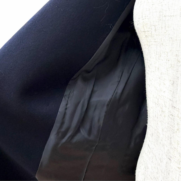 極美△Sacai サカイ 23-06925 Wool Melton Nylon Twill Jacket ウール 半袖 ナイロンツイル ダブルジャケット ダークネイビー 1 正規品