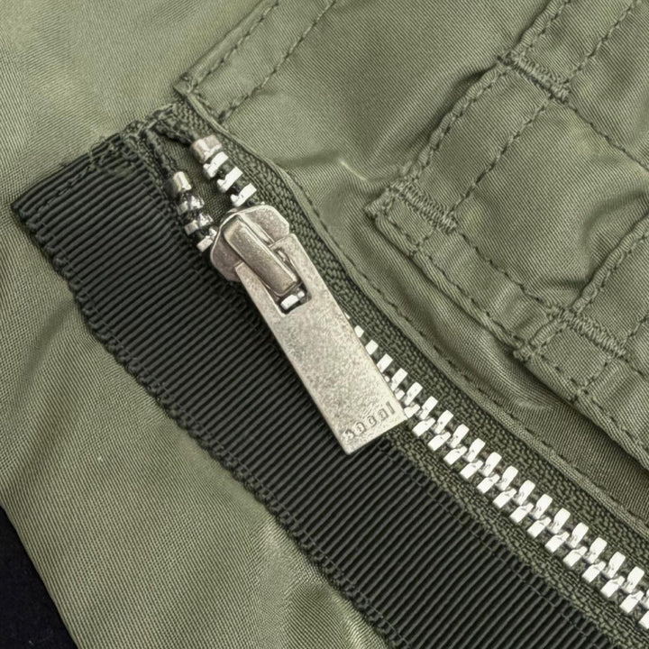 極美△Sacai サカイ 23-06925 Wool Melton Nylon Twill Jacket ウール 半袖 ナイロンツイル ダブルジャケット ダークネイビー 1 正規品