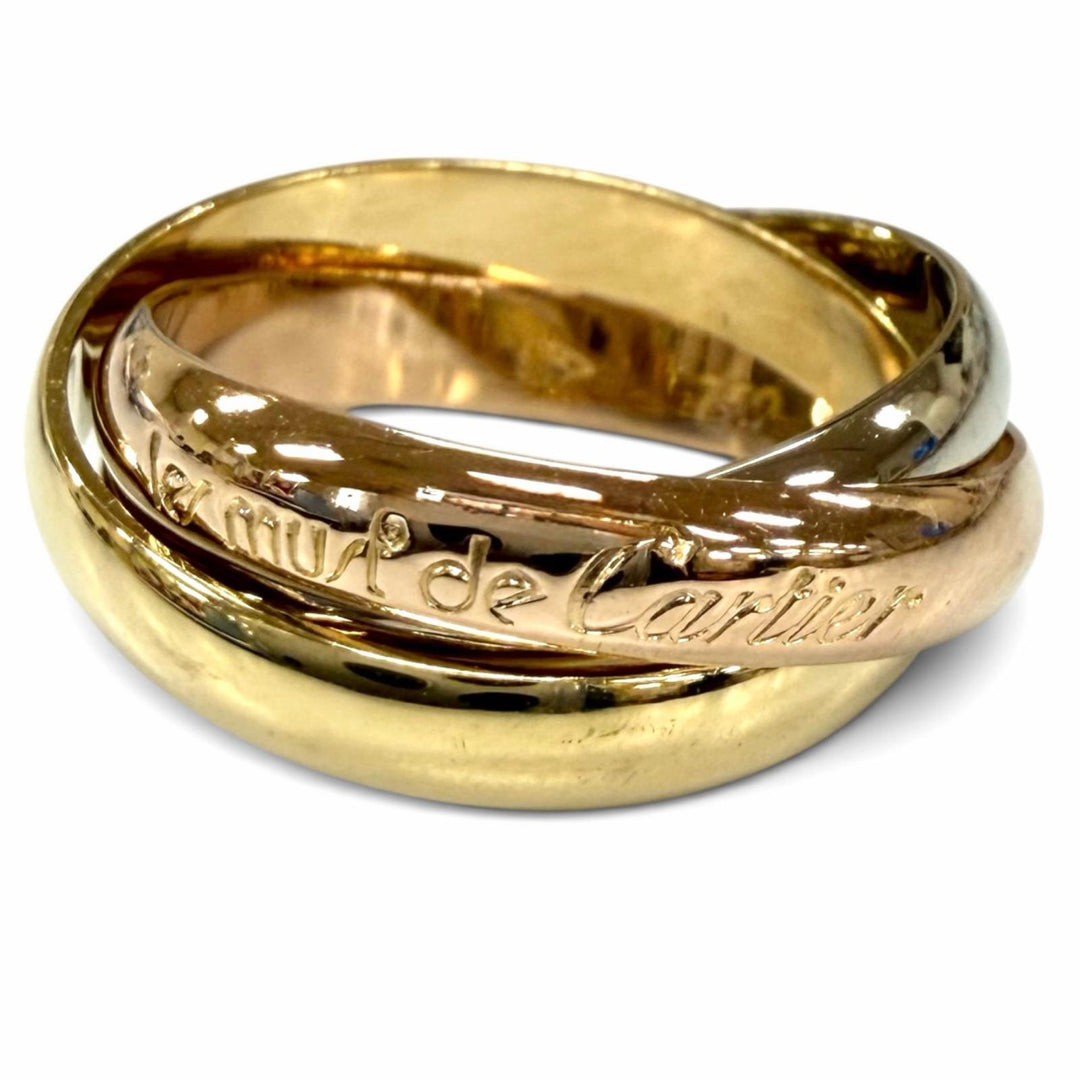 極美品★Cartier カルティエ トリニティ リング クラシックモデル 750(YG PG WG) 指輪 アクセサリー 52 (JP12号相当) 重量7.81g メンズ