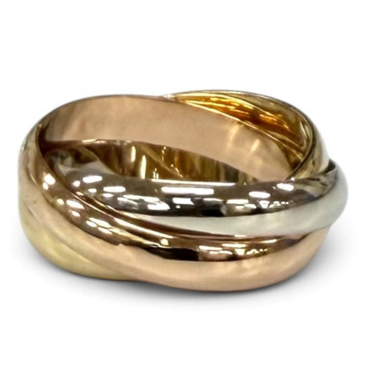 極美品★Cartier カルティエ トリニティ リング クラシックモデル 750(YG PG WG) 指輪 アクセサリー 52 (JP12号相当) 重量7.81g メンズ