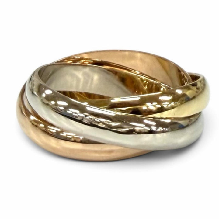 極美品★Cartier カルティエ トリニティ リング クラシックモデル 750(YG PG WG) 指輪 アクセサリー 52 (JP12号相当) 重量7.81g メンズ